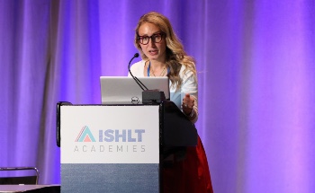Photo of a woman speaking at a 2023 ISHLT Academy
