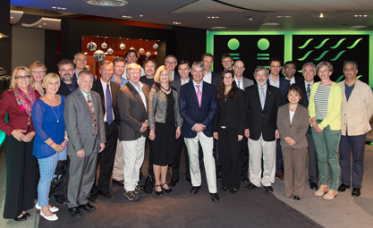 Photo of Allan Glanville with the ISHLT Board of Directors at the 2015 Annual Meeting