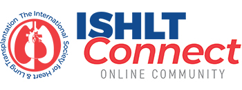 ISHLTconnect logo. The seal of ISHLT appears on the left, and the text Member Engagement Community appears under the text ISHLTconnect.