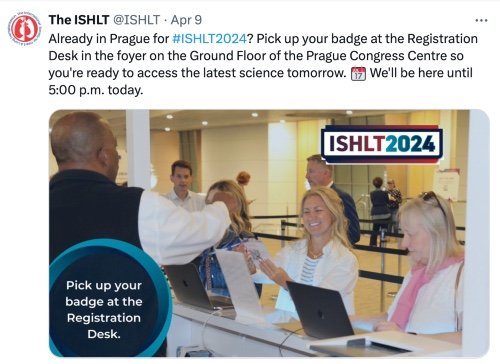 Screenshot of #ISHLT2024 post on X