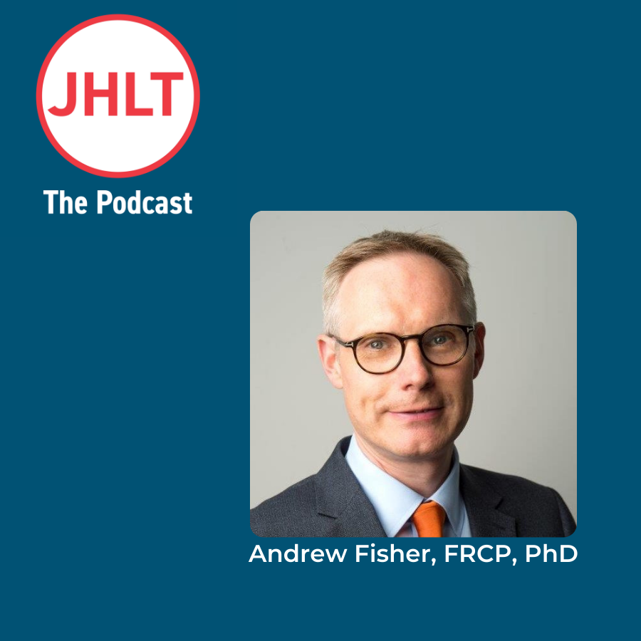 Headshot of Andrew Fisher and the JHLT Podcast Logo