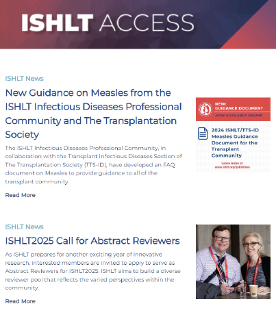 Photo of a past issue of ISHLTaccess newsletter